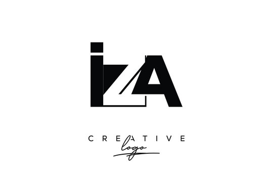 IZA Creative Minimalistic Negative Space Latter Logo with Modern Monogram for Branding and Business Letter mark Logo with Initial Letters Logo Design for Branding.	