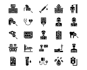 Health Checkup Line Vector Icons