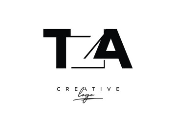 TZA Creative Minimalistic Negative Space Latter Logo with Modern Monogram for Branding and Business Letter mark Logo with Initial Letters Logo Design for Branding.	