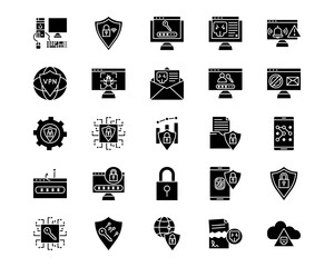 Security Line Vector Icons