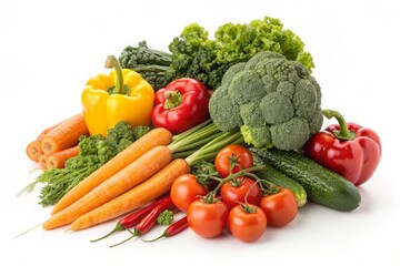 vegetables on a white background