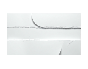 Ripped white paper with curved edges, showing layers