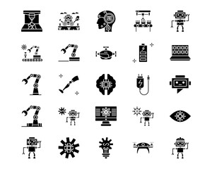 Robotics Line Vector Icons