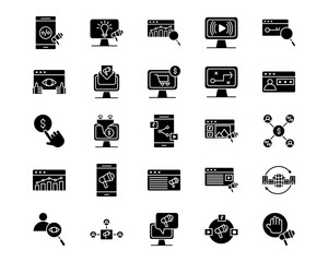 Digital Marketing Line Vector Icons