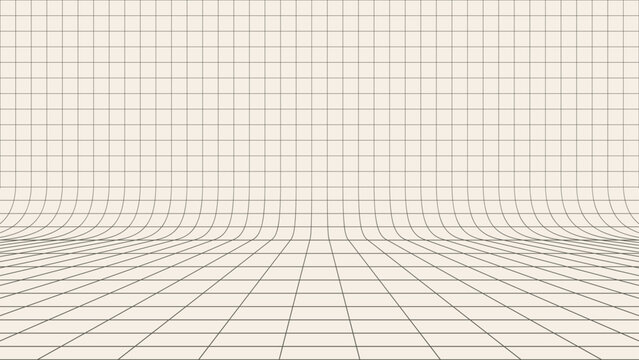 Gray perspective grid lines pattern isolated on a background. Template platform for technology, user interface, industry, science, blueprint, or infographic concept. Vector illustration
