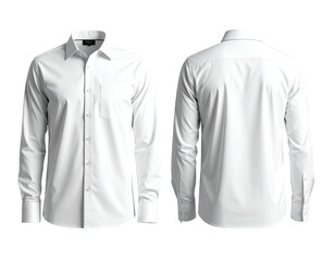 Front and back view of a plain white dress shirt (1)