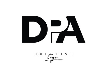 DPA Creative Minimalistic Negative Space Latter Logo with Modern Monogram for Branding and Business Letter mark Logo with Initial Letters Logo Design for Branding.	