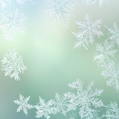 Delicate snowflakes on a soft pastel background