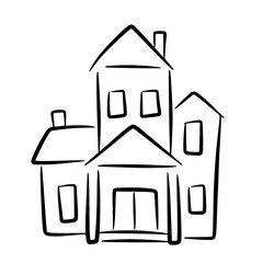Large handdrawn multi storey family house