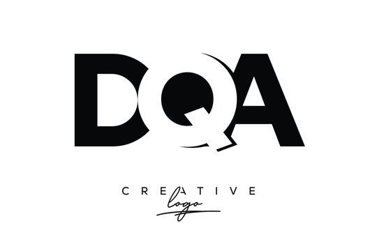 DQA Creative Minimalistic Negative Space Latter Logo with Modern Monogram for Branding and Business Letter mark Logo with Initial Letters Logo Design for Branding.	