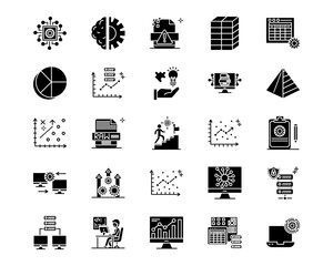 Data Analytics Line Vector Icons