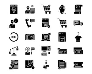 Web Store Line Vector Icons