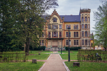 Fototapeta premium Facade of castle in Bzenec town, Czech Republic