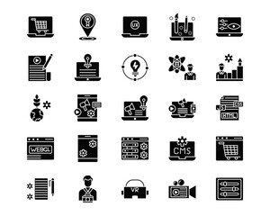 Media Agency Line Vector Icons