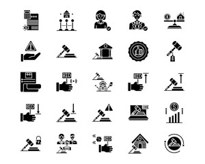Auction House Line Vector Icons