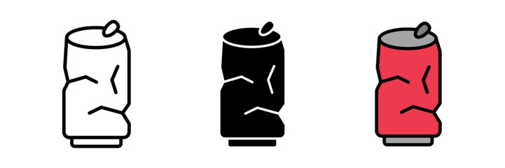 Empty can soda icon Line with editable stroke. set stroke, filled and colored concept for web design.