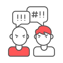 Cartoon vector illustration of man and woman social network icon