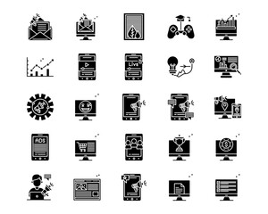 Digital Marketing Line Vector Icons
