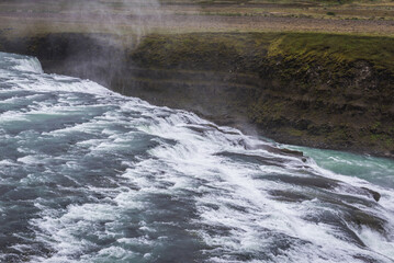 River Hvita just before famous Gullfoss waterfall in Iceland