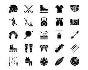 Sport Equipment Line Vector Icons