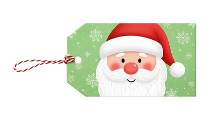 Santa claus christmas holiday festive season gift tag present decoration card