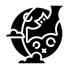 Fototapeta premium Full moon night. This is a vector single icon with a solid style. It is suitable for various purposes, including website design, mobile app design, and logo design.
