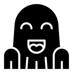 Ghost. This is a vector single icon with a solid style. It is suitable for various purposes, including website design, mobile app design, and logo design.