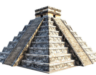 Ancient stone pyramid with multiple tiers and steps