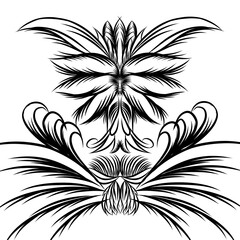 black and white flower art