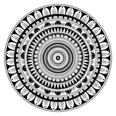 Intricate Geometric Mandala Design Black and White Circular Pattern Keywords: mandala, geometric