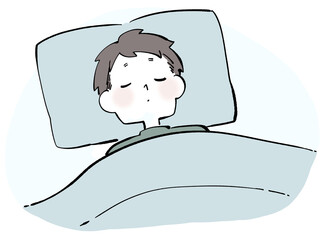 仰向けで眠る男性