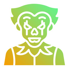 Clown. This is a vector single icon with a solid gradient style. It is suitable for various purposes, including website design, mobile app design, and logo design.