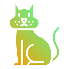Black cat. This is a vector single icon with a solid gradient style. It is suitable for various purposes, including website design, mobile app design, and logo design.