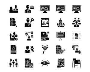 Human Resource Line Vector Icons