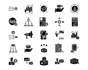 Product Management Line Vector Icons