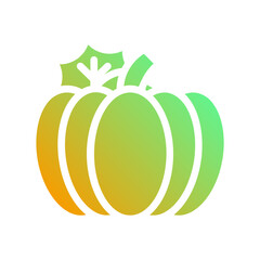 Pumpkin. This is a vector single icon with a solid gradient style. It is suitable for various purposes, including website design, mobile app design, and logo design.