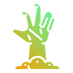 Zombie hand rising. This is a vector single icon with a solid gradient style. It is suitable for various purposes, including website design, mobile app design, and logo design.