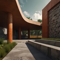 Conceptual illustration for the background to the study of a Military Memorial Museum. A narrative blend of site context maps, Nigerian landscape photography, cultural symbols, and architectural sket