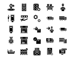 Order Fulfilment Line Vector Icons
