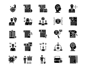 Curriculum Vitae Line Vector Icons