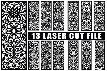 Elegant floral patterns ready for laser cutting