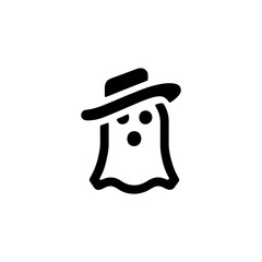 Whimsical Ghostly Figure Wearing a Hat Vector Illustration