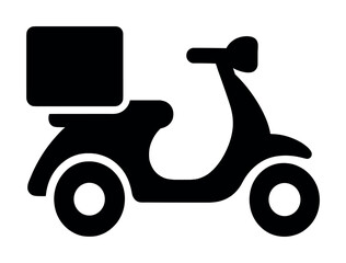 Simple black scooter silhouette on white background