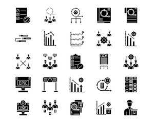 Scrum Development Line Vector Icons