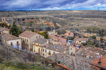 Panorama of historic Sepulveda town in Segovia region, Spain