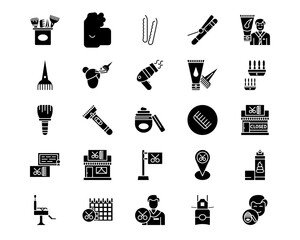 Hair Salon Line Vector Icons