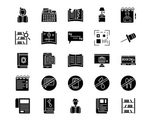 Library Line Vector Icons