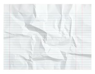 Wrinkled lined paper