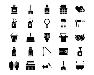 Hygiene Routine Line Vector Icons