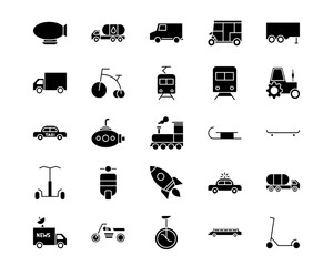 Transport Line Vector Icons